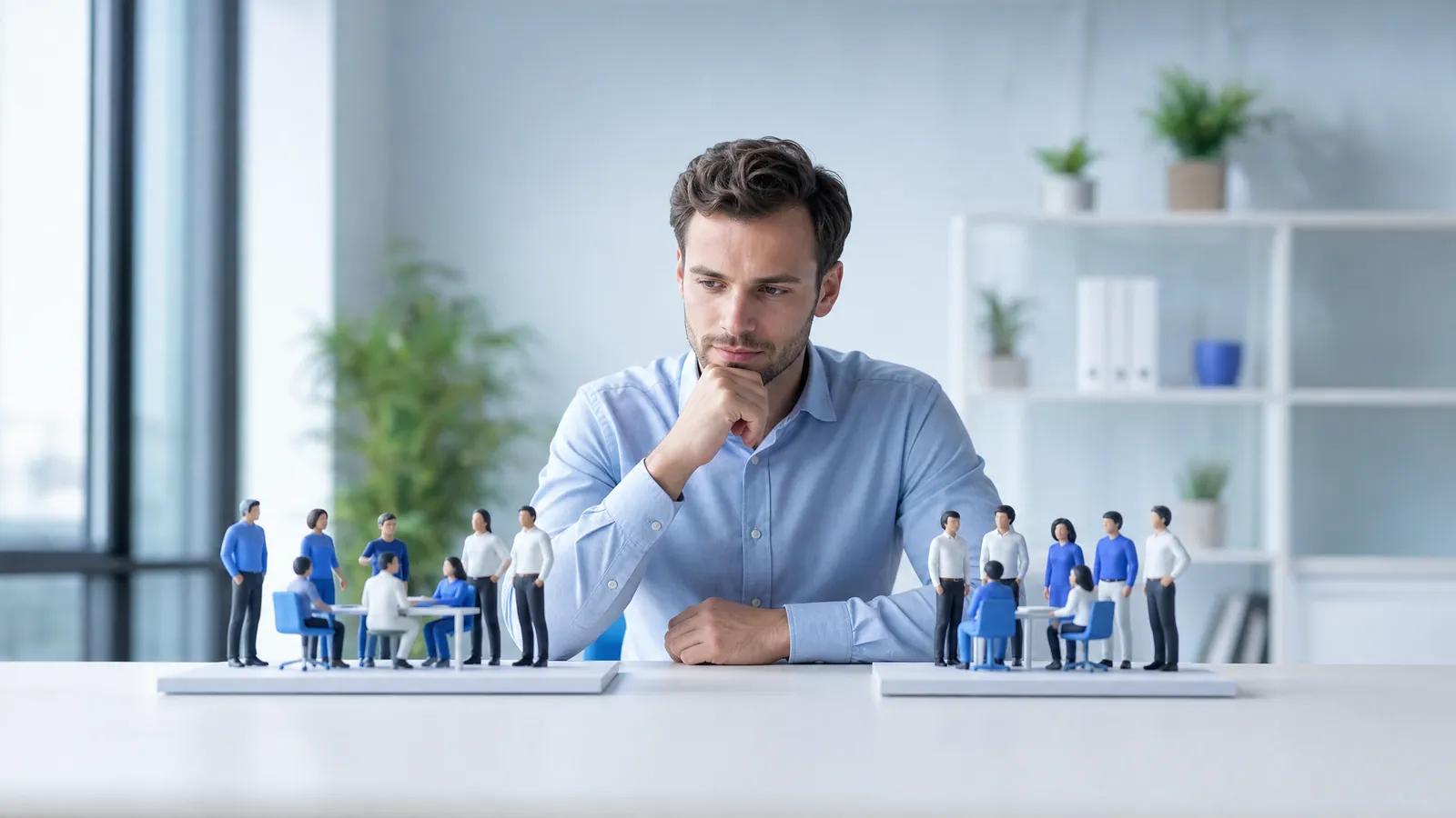 Manager comparing an in-house support team with an outsourced team
