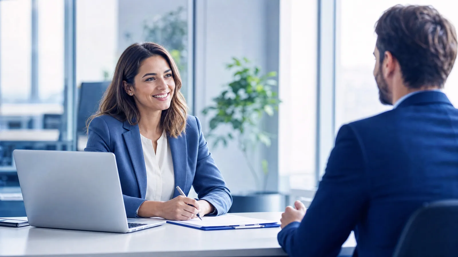 Recruiter interviewing a job candidate during the hiring process